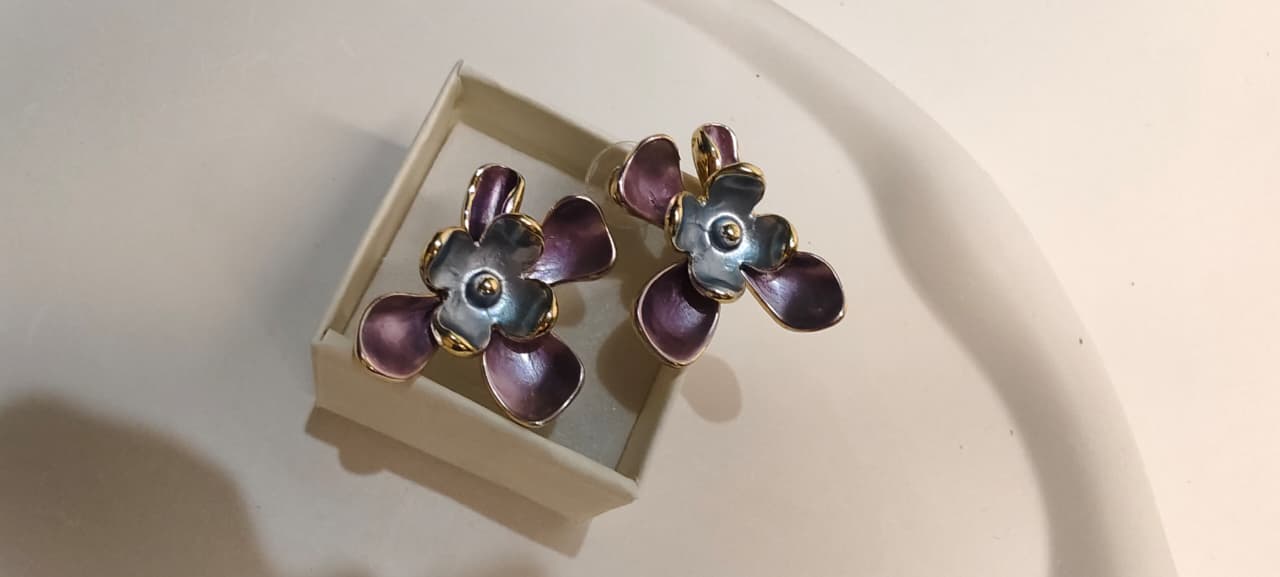 Midnight Bloom Enamel Studs